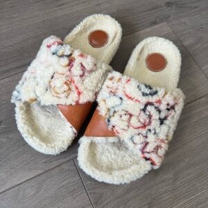 Chloe Wavy Shearling Slides
